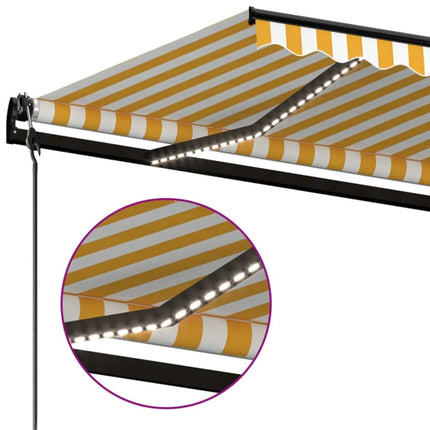 Udtrækkelig markise Gul og Hvid 350 x 250 cm Polyester