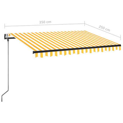 Udtrækkelig markise Gul og Hvid 350 x 250 cm Polyester