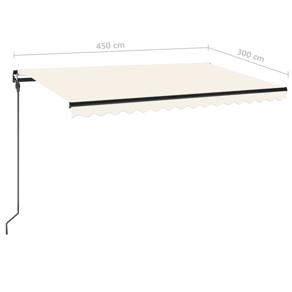 markise 450x300 cm manuel betjening cremefarvet