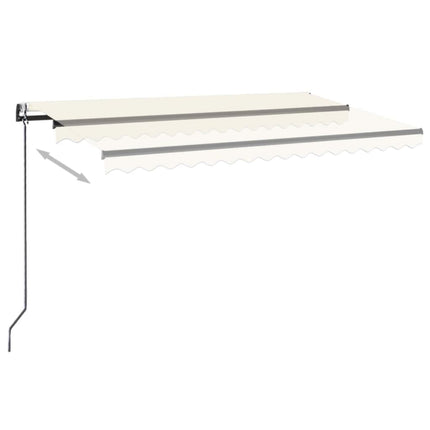 markise m. LED + vindsensor 450x300 cm automatisk cremefarvet