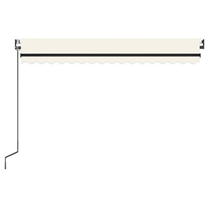 markise m. LED + vindsensor 450x300 cm automatisk cremefarvet