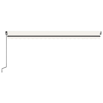markise m. LED + vindsensor 500x300 cm automatisk cremefarvet
