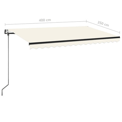 markise 400x350 cm automatisk betjening cremefarvet
