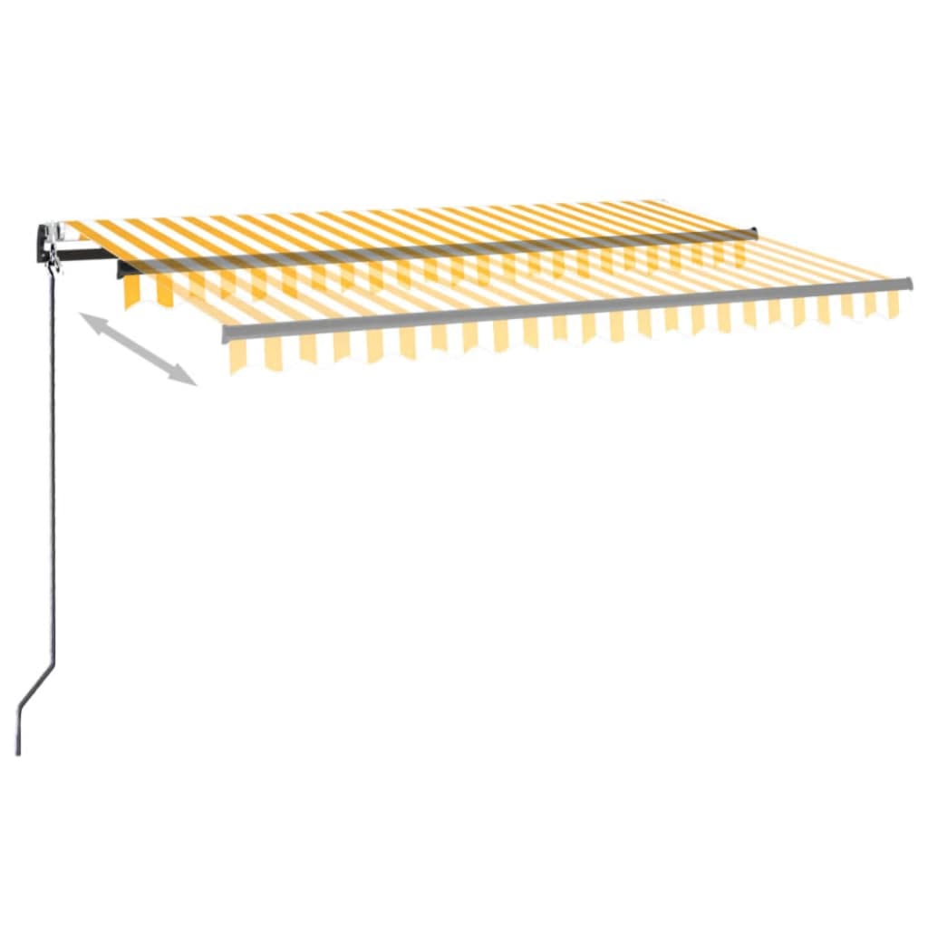 markise 400x350 cm automatisk betjening gul og hvid