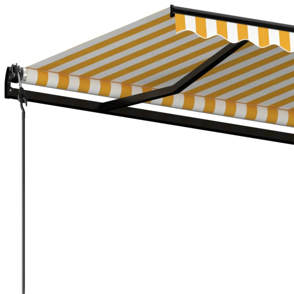 markise 400x350 cm automatisk betjening gul og hvid