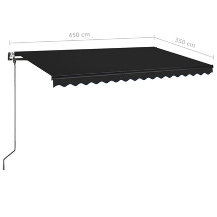 markise 450x350 cm automatisk betjening antracitgrå