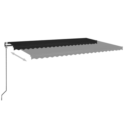 markise m. LED + vindsensor 500x350 cm automatisk antracitgrå