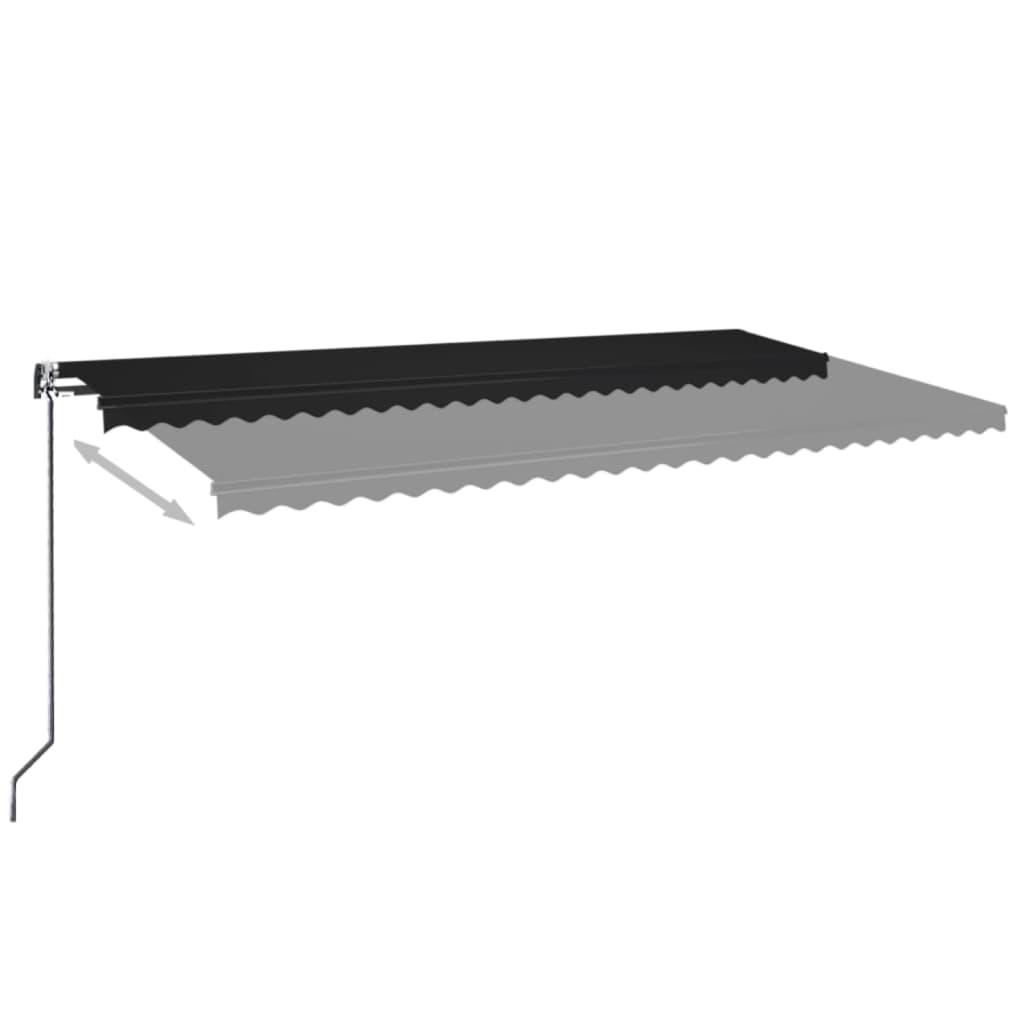 markise 600x300 cm automatisk betjening antracitgrå