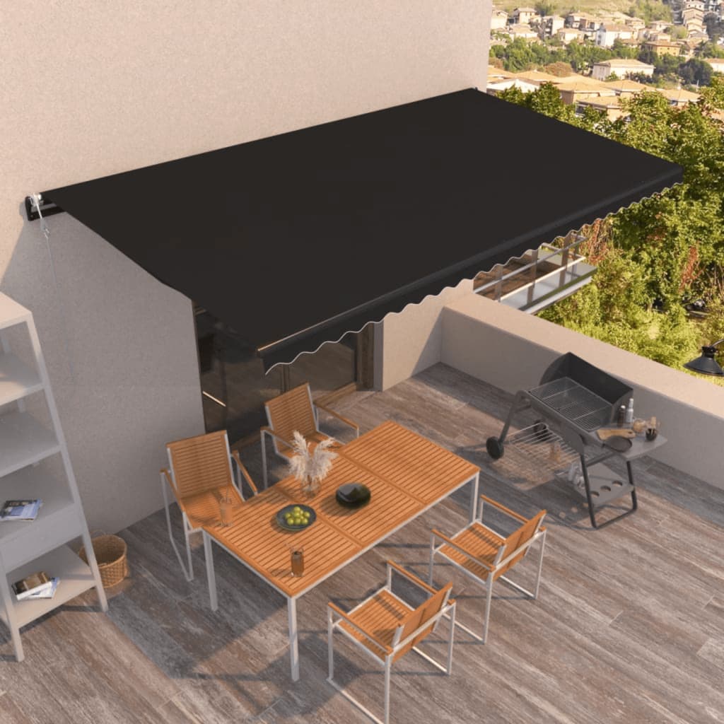 markise 600x300 cm automatisk betjening antracitgrå