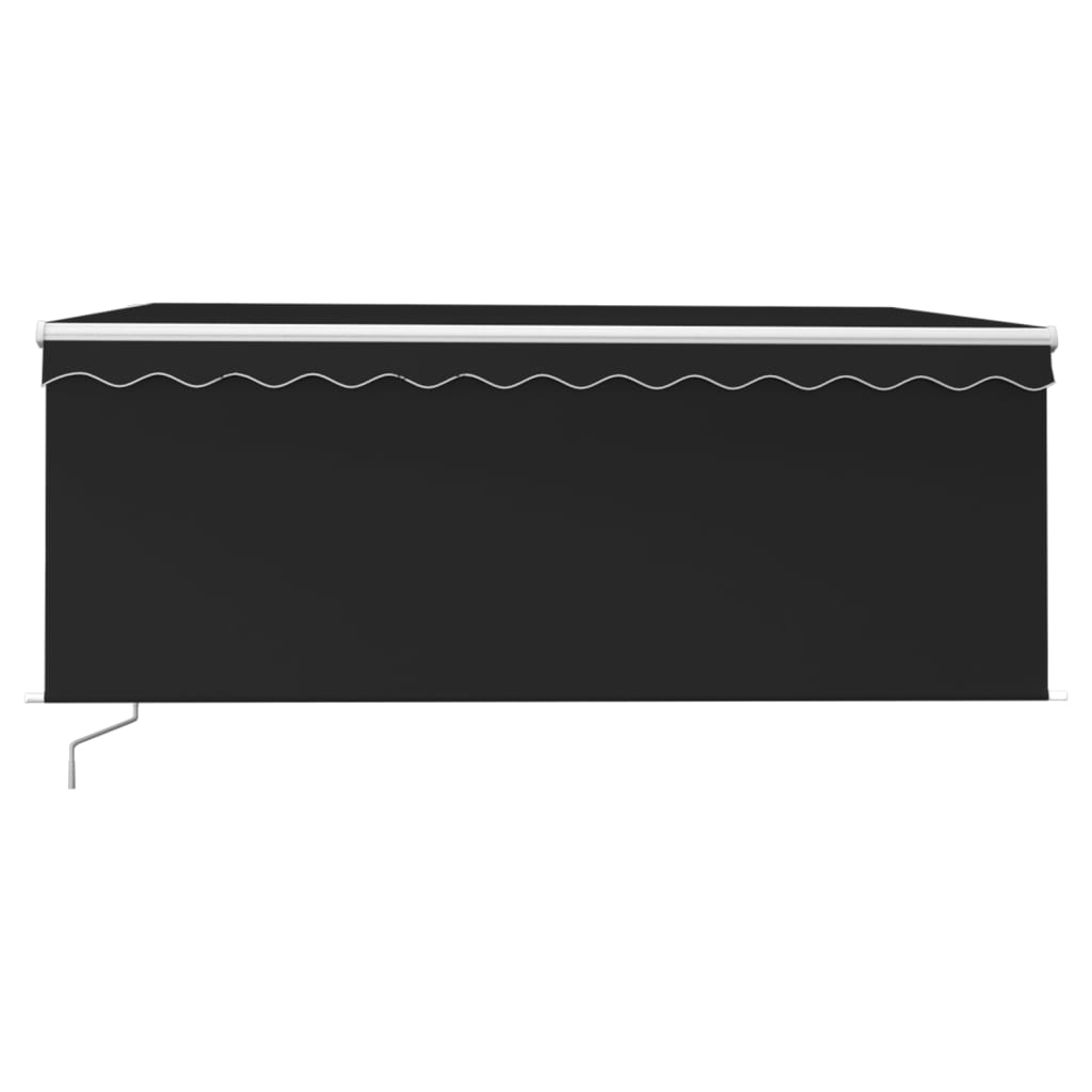 markise m. gardin + LED 3x2,5 m manuel betjening antracitgrå