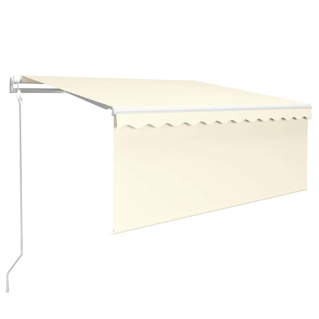 markise m. gardin 3x2,5 m automatisk betjening cremefarvet