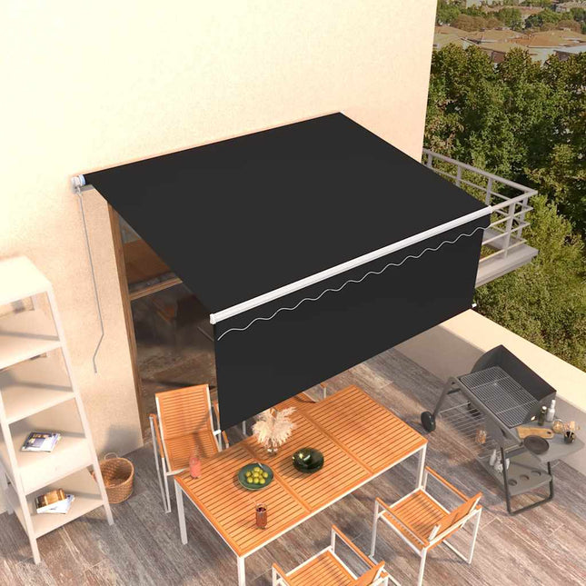 markise m. rullegardin 3,5x2,5 m automatisk betjening antracit