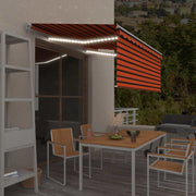 markise m. gardin + LED 3,5x2,5 m manuel betjening orange/brun