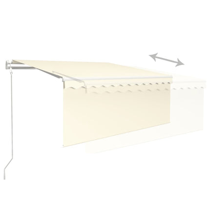 markise m. gardin 3,5x2,5 m automatisk betjening cremefarvet