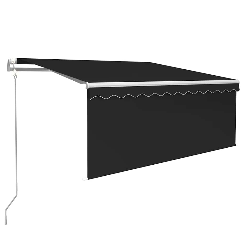 markise m. rullegardin 3,5x2,5 m automatisk betjening antracit