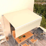 markise m. gardin 4x3 m manuel betjening cremefarvet