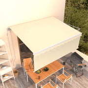 markise m. gardin 4x3 m automatisk betjening cremefarvet