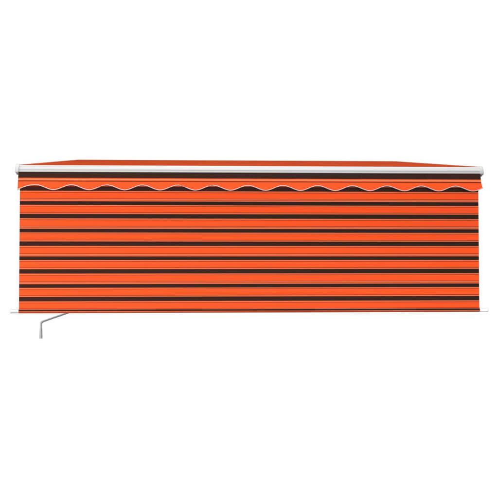 markise m. gardin 4,5x3 m manuel betjening orange og brun