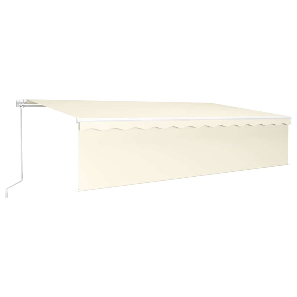 markise m. gardin 6x3 m manuel betjening cremefarvet