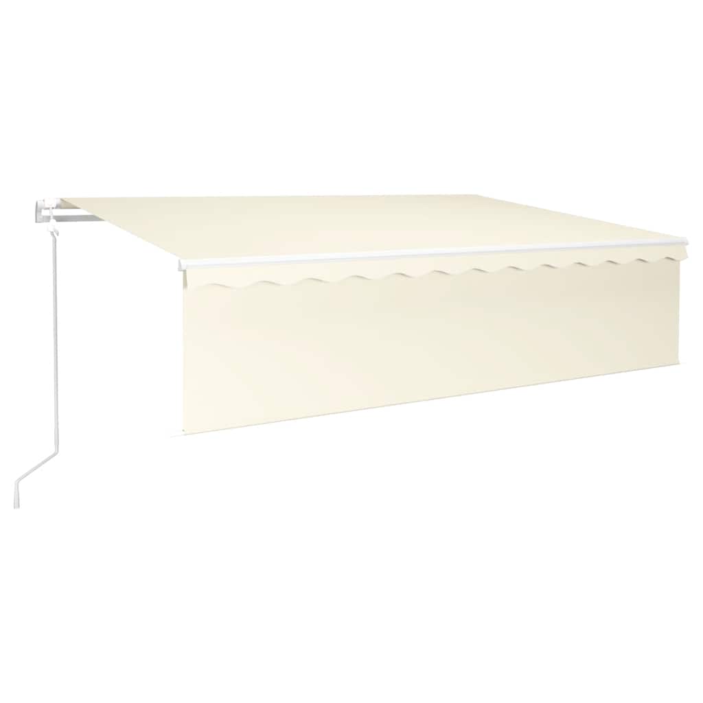 markise m. gardin 6x3 m automatisk betjening cremefarvet