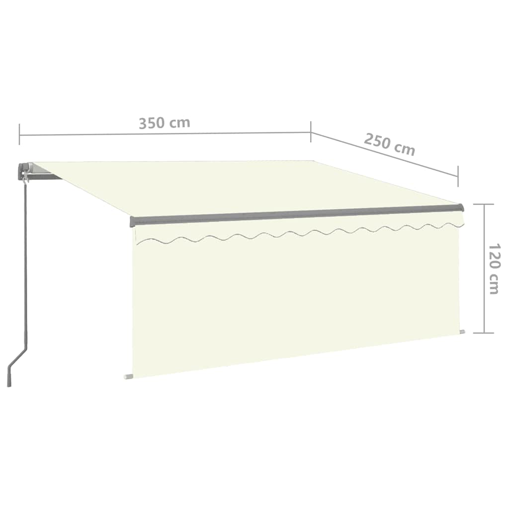 foldemarkise m. rullegardin 3,5x2,5 m manuel cremefarvet