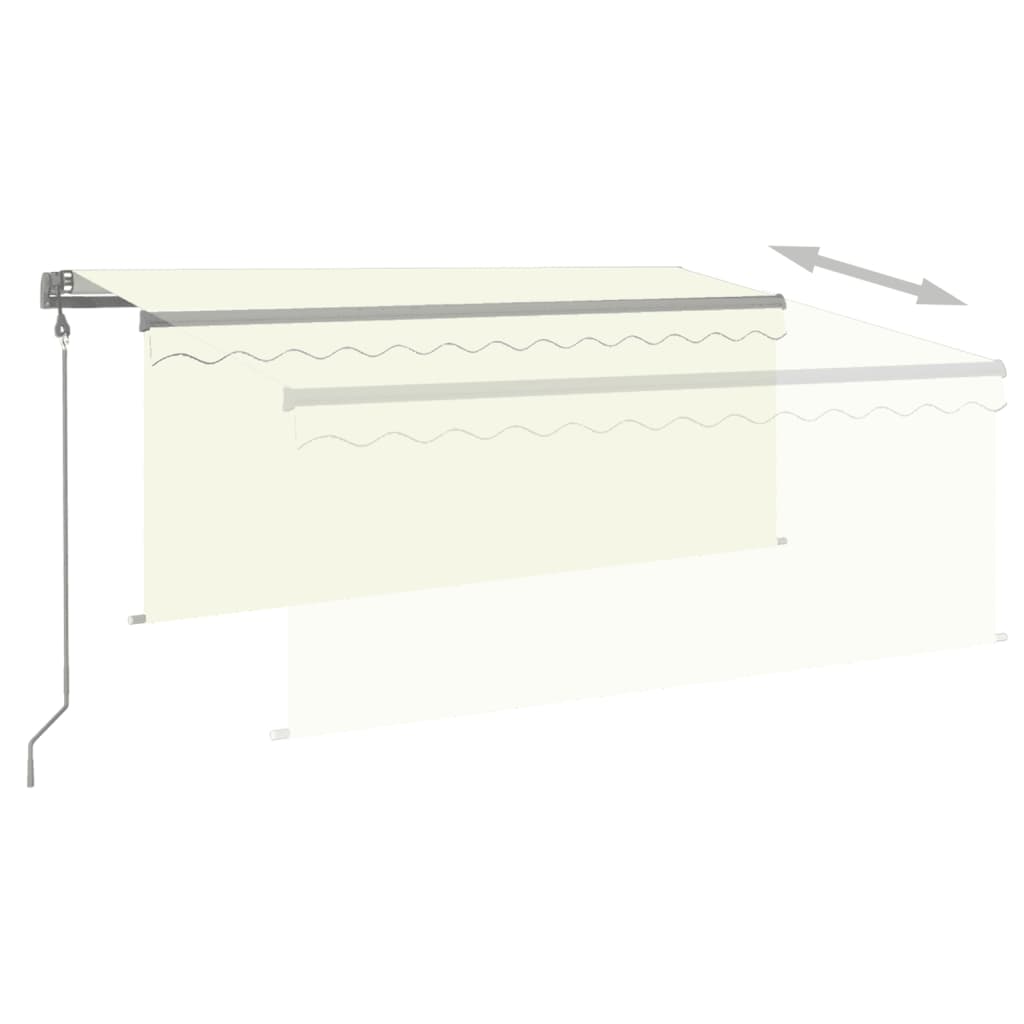 markise m. gardin 3,5x2,5 m automatisk betjening cremefarvet