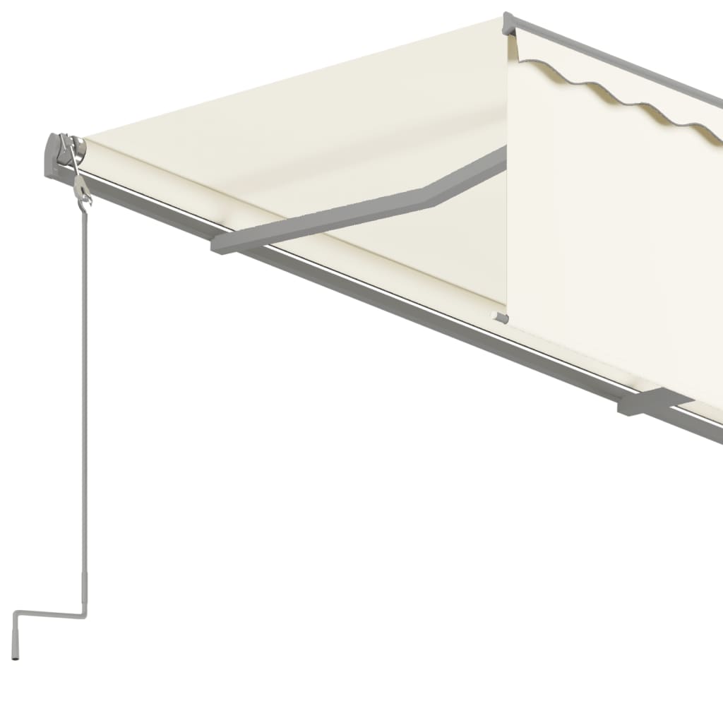 markise m. gardin 3,5x2,5 m automatisk betjening cremefarvet