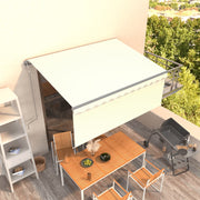 markise m. gardin 3,5x2,5 m automatisk betjening cremefarvet