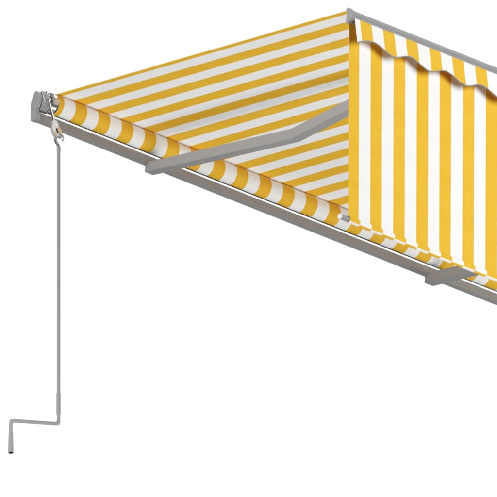markise m. gardin 3,5x2,5 m automatisk betjening gul og hvid