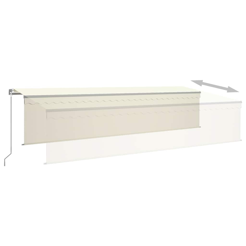 markise m. rullegardin 6x3 m manuel betjening cremefarvet