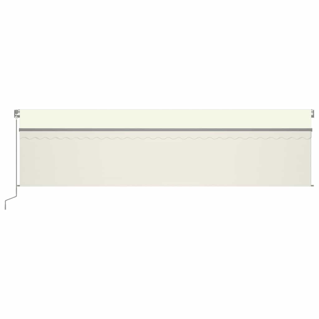 markise m. gardin 6x3 m automatisk betjening cremefarvet