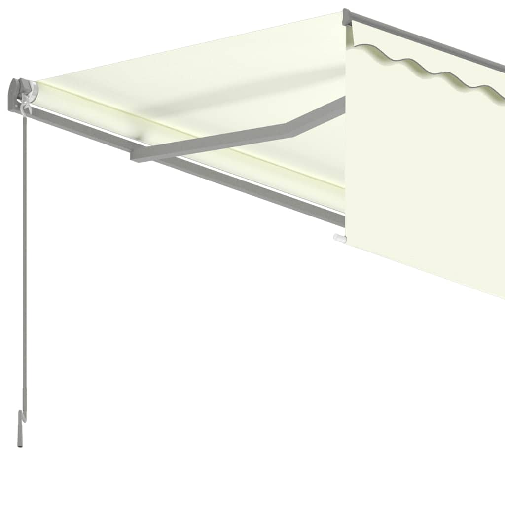 markise m. gardin 6x3 m automatisk betjening cremefarvet