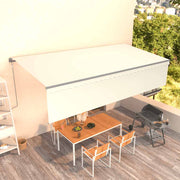 markise m. gardin 6x3 m automatisk betjening cremefarvet