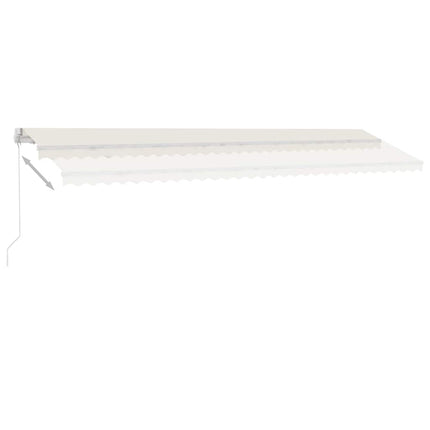 markise m. LED-lys 600x300 cm manuel betjening cremefarvet