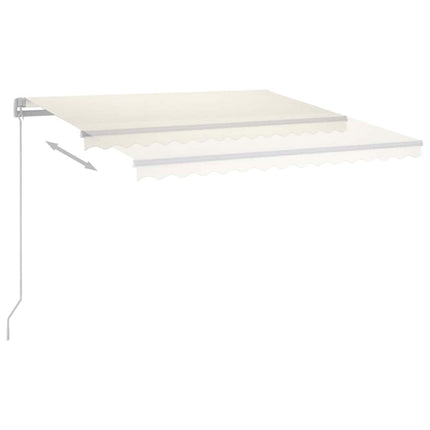 markise m. LED-lys + vindsensor 3x2,5 m automatisk cremefarvet
