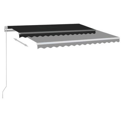 markise m. LED-lys + vindsensor 3x2,5 m automatisk antracit