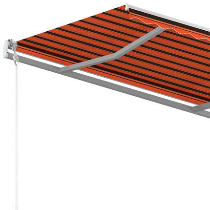 foldemarkise m. stolper 3,5x2,5 m manuel betjening orange brun