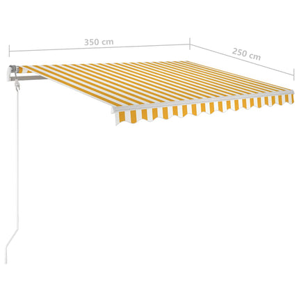 markise m. LED-lys 3,5x2,5 cm manuel betjening gul og hvid