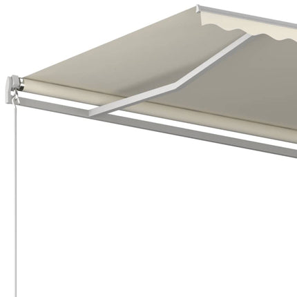 markise med stolper 3,5x2,5 m automatisk betjening cremefarvet