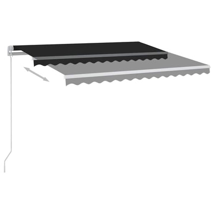 markise m. LED-lys + vindsensor 3,5x2,5 m automatisk antracit