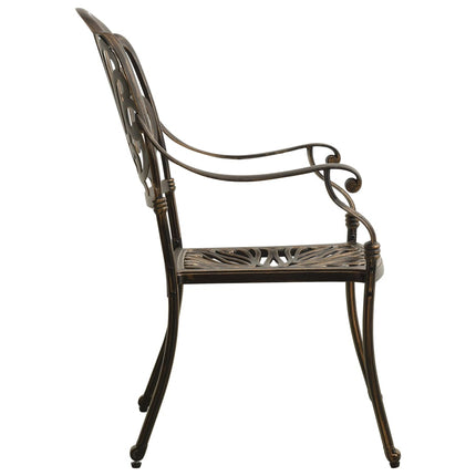 bistrosæt 5 dele støbt aluminium bronzefarvet