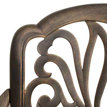 bistrosæt 5 dele støbt aluminium bronzefarvet