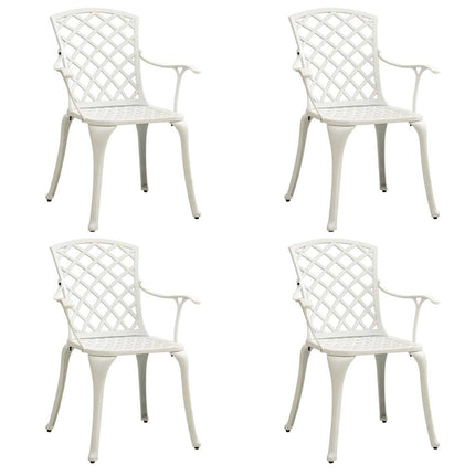 bistrosæt 5 dele støbt aluminium hvid