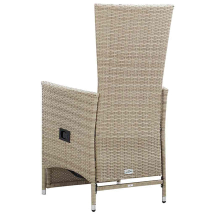 spisebordssæt til haven 7 dele polyrattan beige