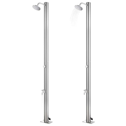 havebruser med brun bund 220 cm rustfrit stål