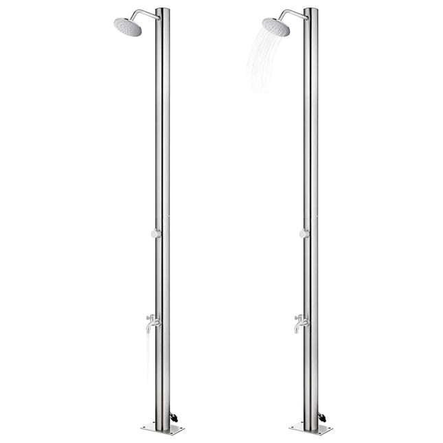 havebruser med brun bund 220 cm rustfrit stål
