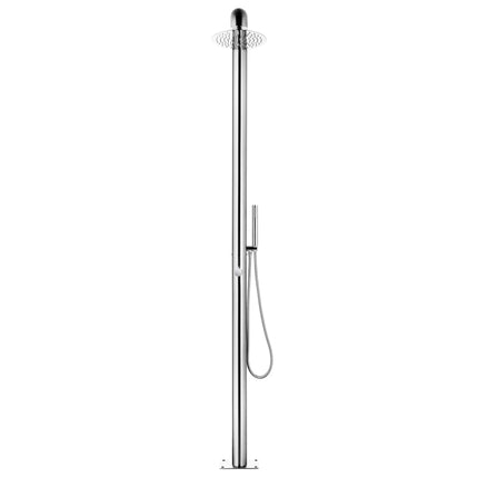 havebruser med brun bund 230 cm rustfrit stål