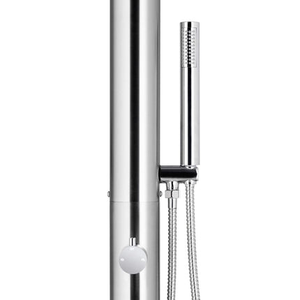 havebruser med brun bund 230 cm rustfrit stål