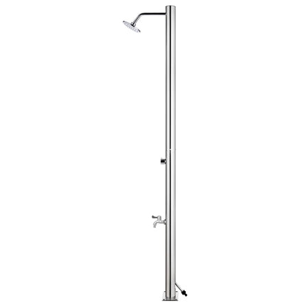 havebruser med grå bund 220 cm rustfrit stål