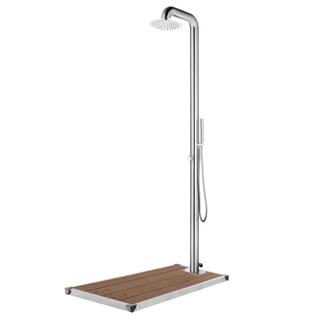 havebruser med brun bund 230 cm rustfrit stål